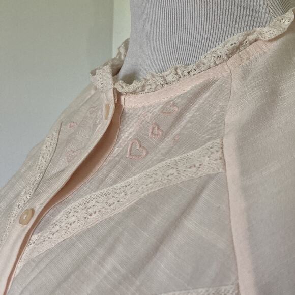 Lauren Conrad Blush Buttondown Top, Size XS - Picture 3 of 10